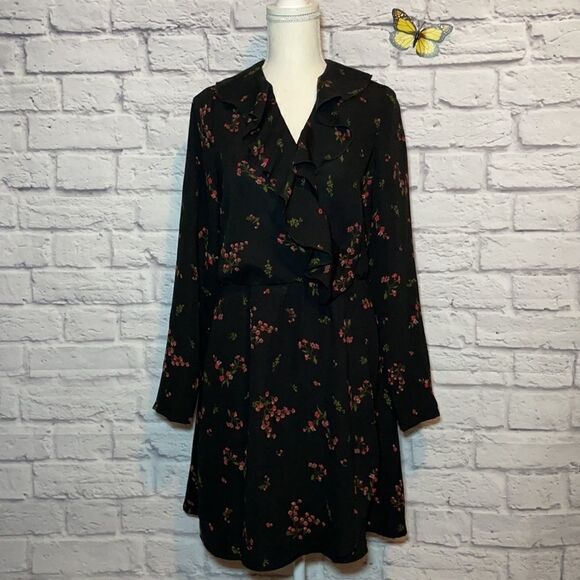 Vero Moda Parisan Short Wrap Long Sleeve Dress Size Small - Picture 2 of 16